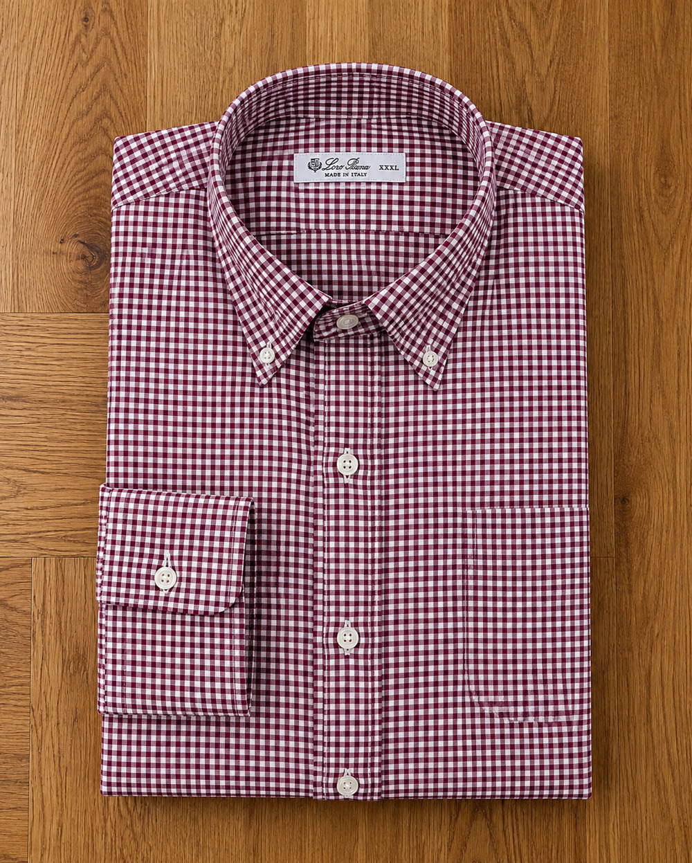 Loro Piana Italy Cotton Flannel Red Gingham Button Down Shirt Men's 3XL MAB1852